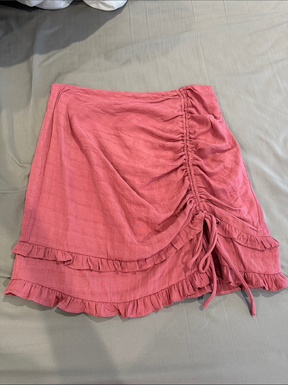 Lulus Pink Ruffle Drawstring Skirt